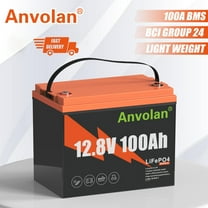12V 100Ah LiFePO4 Lithium Battery Group 24 Lithium Iron Phosphate Battery 00A BMS Lightweight Fast Charging Rechargeable for RV Off-Grid Trolling Motor Home Energy