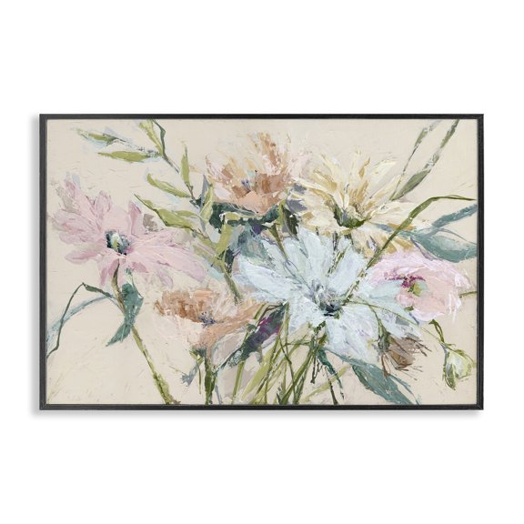 Stupell Industries Contemporary Gentle Pastel Blossoms Black Framed Giclee Art, 18 x 12, by Susan Pepe