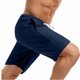 thumbnail image 3 of Ceisia Men's Casual Shorts Elastic Waist Drawstring Cargo With Multi Pockets Holiday Dark Blue S Gift, 3 of 5