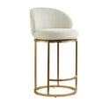 thumbnail image 6 of Spruce & Spring Counter Height Swivel Bar Stool with Arched Back and Metal Base Set of 2, Linen, Bronze Frame, 6 of 17