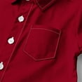 thumbnail image 6 of fatyb Boys Girls Button down Shirts with Pocket Short Sleeve Collar T Shirts Kids Summer Casual Tops, 6 of 7