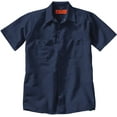 thumbnail image 3 of Red Kap Men's Size Industrial Work Shirt, Regular Fit, Short Sleeve, Navy, 6X-Large/Tall, 3 of 4