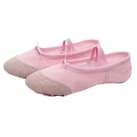 1 Pair of Ballet Shoes Lightweight Anti-slip Dancing Shoes Yoga Shoes for Kids Adults - Size 34 (Pink)