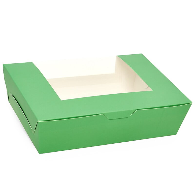 Green Bakery Box for Dessert 51/4" X 4 3/8" X 1 1/2" Quantity 100