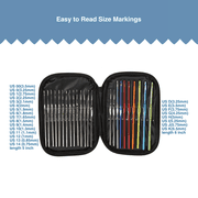 Hello Hobby Master Crochet Hooks with Carrying Case, Sizes D-K and 00-14, 25-Piece Set