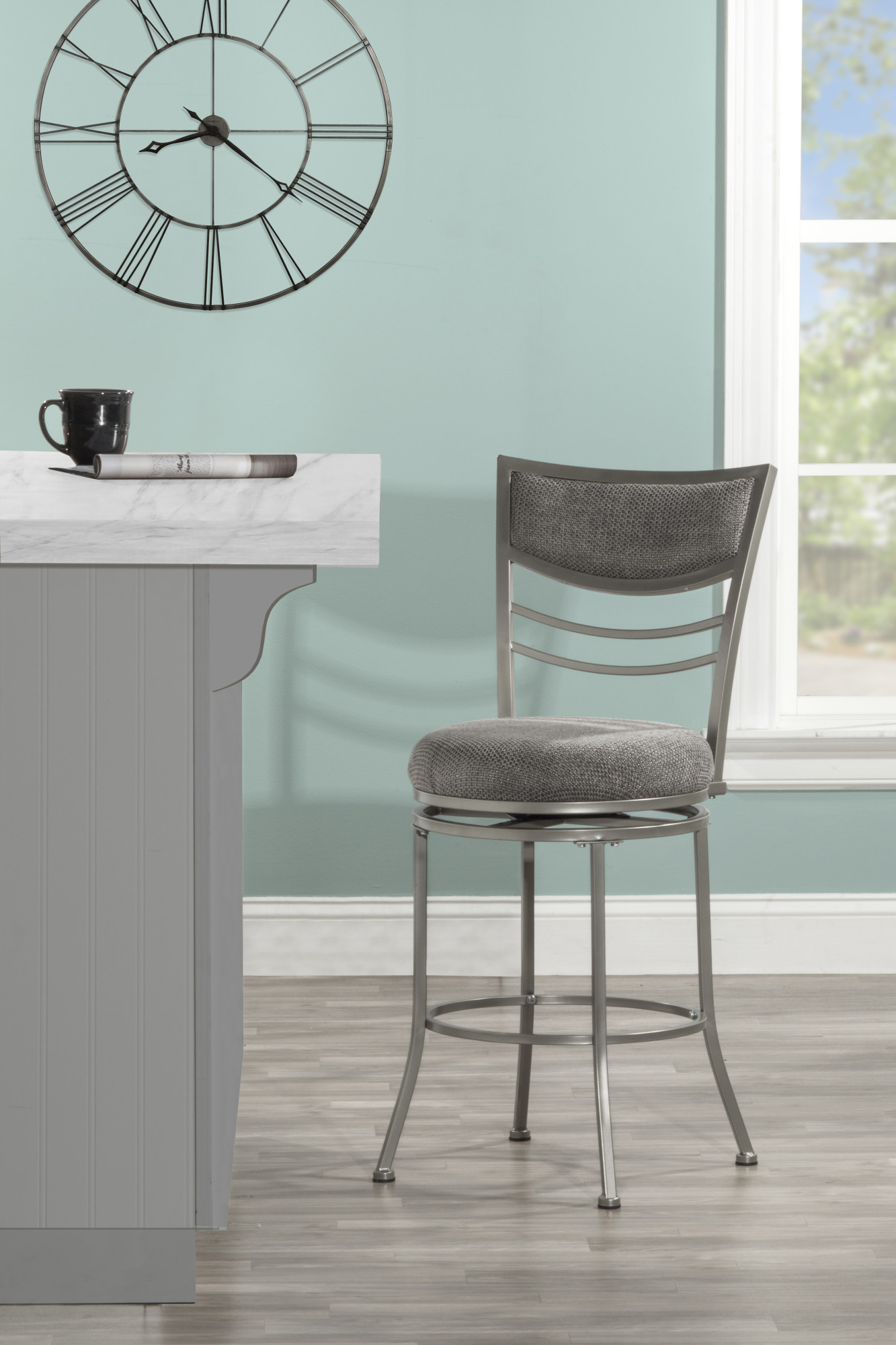 Hillsdale Furniture Amherst 24" Metal Upholstered Counter Height Swivel