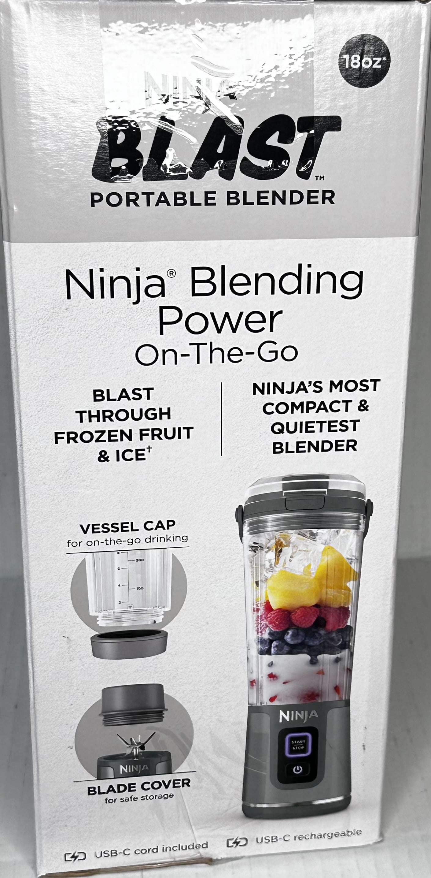 Portable Blender Ninja Blast 18oz. Two LIDS AND VESSELS