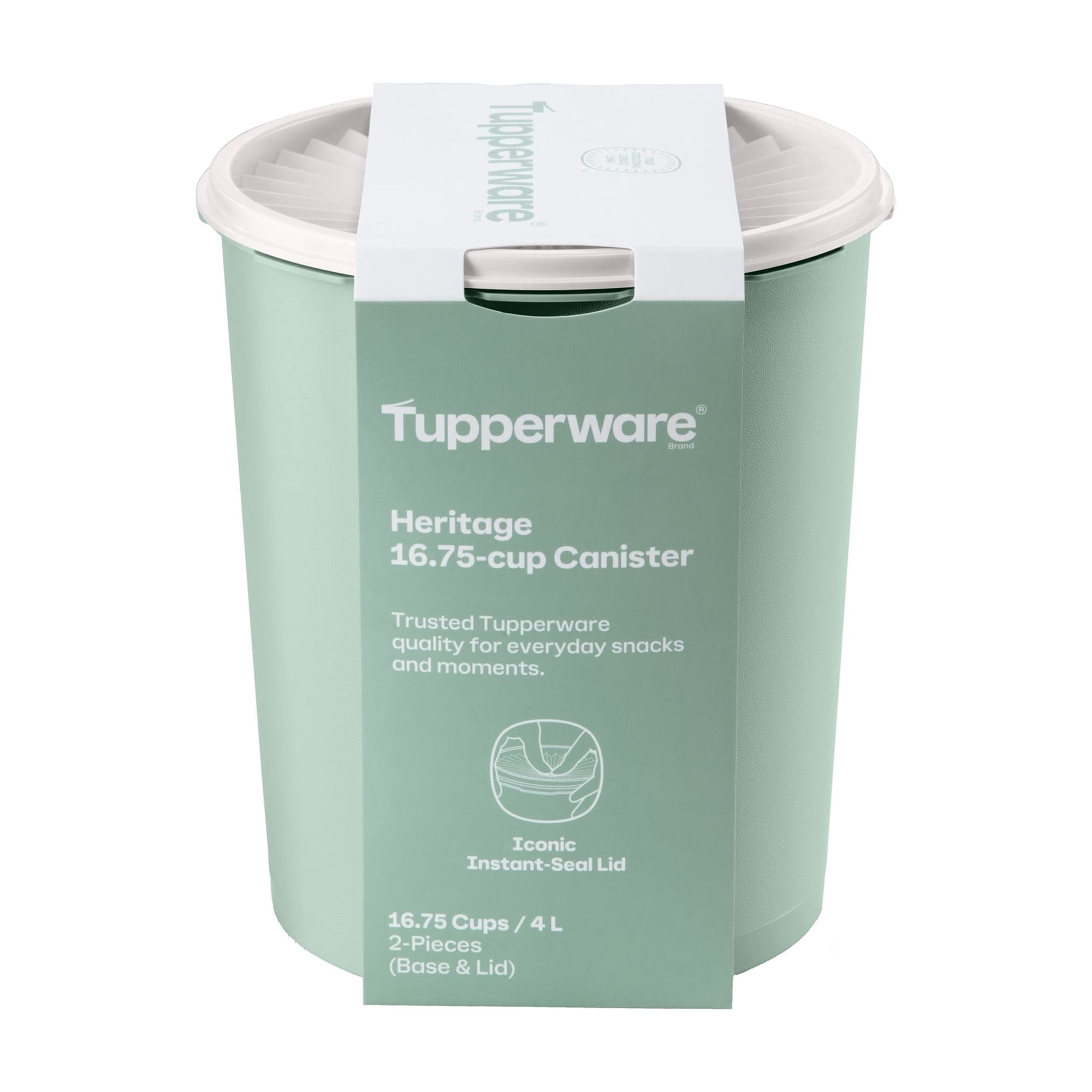 Tupperware Heritage Plastic 3.85-Cup Food Storage Canister Set