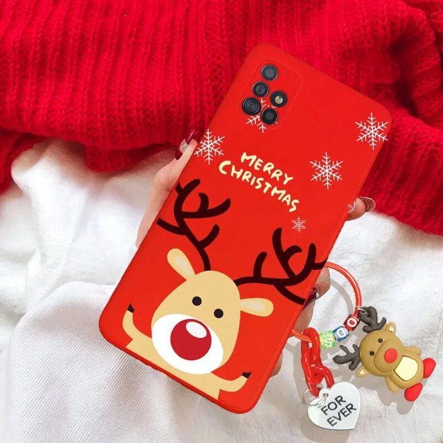 Christmas Reindeer Santa Claus Key Chain Case For iPhone 15 Pro Max 15 Pro For iPhone 15 Plus Hat Tree Snowman Tpu Cover