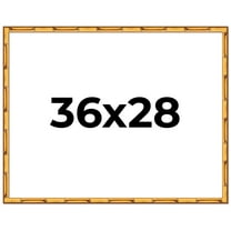 36x28 Frame Gold Bamboo Solid Wood Picture Frame | 1 Inch Moulding Width | Interior Frame Depth