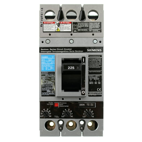 Siemens FXD63B225, FXD 225 Amp, 600V, Circuit Breaker Trip Unit, FXD 225A