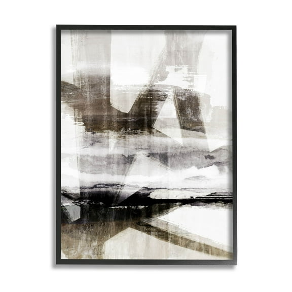 Stupell Industries Abstract Black Streaks Layered Lines Graphic Art Black Framed Art Print Wall Art, Design by Nina Blue
