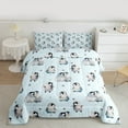 thumbnail image 2 of Manfei Cartoon Penguin Child Bedding Comforter Set, Cute Stars Print Twin Comforter Sets, Kawaii Antarctic Animal Reversible Bedding Set, Microfiber Bedroom Decor, 2-Piece, 2 of 8