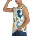 thumbnail image 3 of Goofa Childish Dinosaur Printed Men's Sleeveless T-Shirt - Athletic Gym Workout Tank Top for Men - Moisture-Wicking, UPF 30+ Quick-Dry Muscle Tee-Medium, 3 of 8