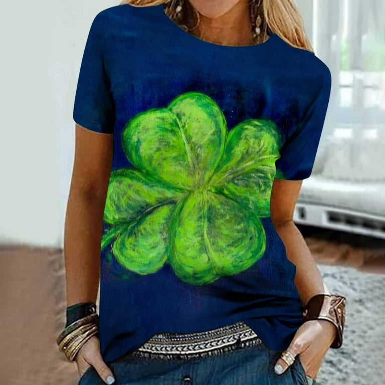 HAPIMO Rollbacks Women's St.Patrick's Day Shirt Clover Graphic