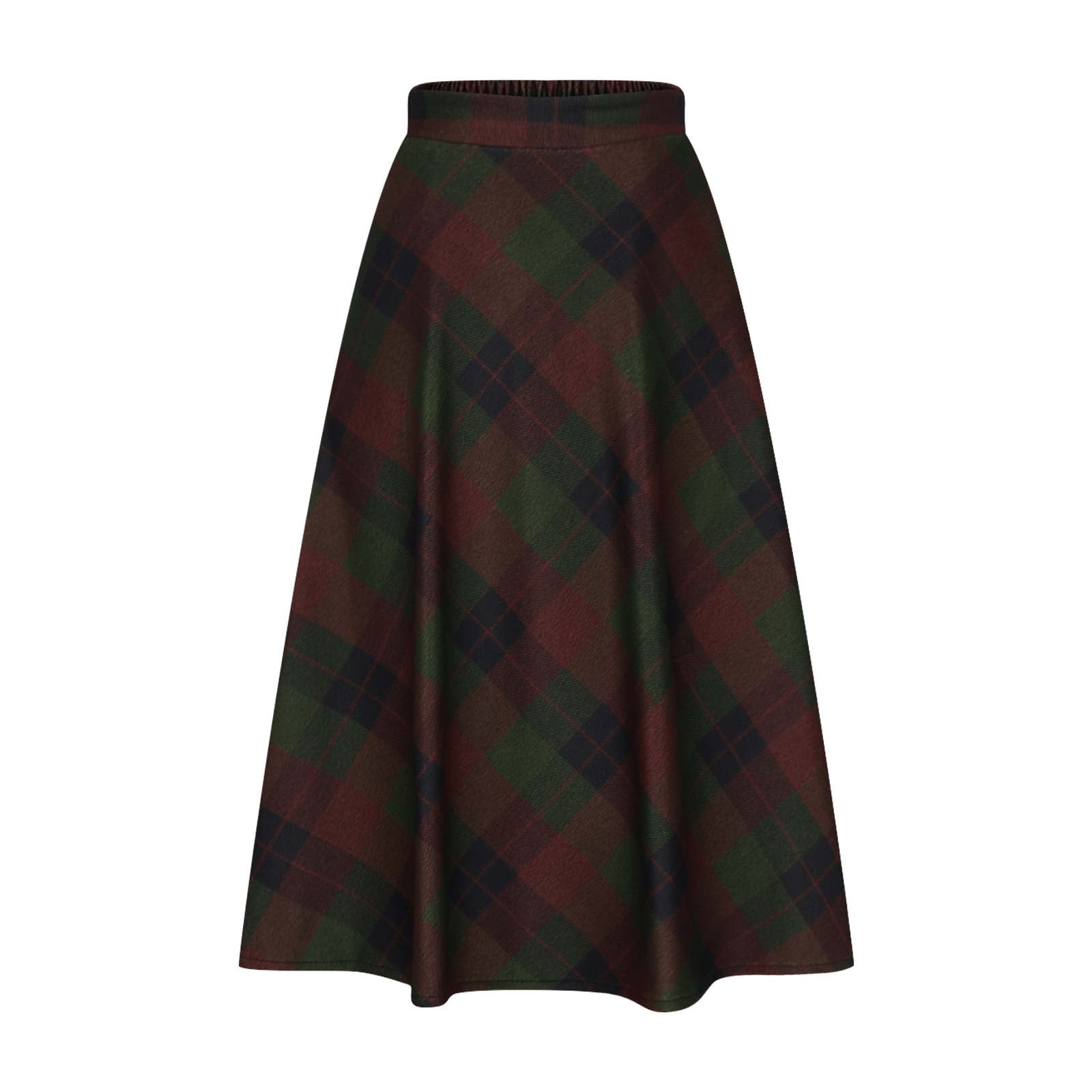 Cavosen Skirts for Women Trendy Summer Midi Calf Length Skirts Woolen Pencil Skirts High Waist Plaid Summer Skirts Vintage Retro Dress Athletic Beachwear Resortwear Green XL
