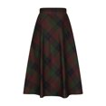 thumbnail image 3 of miqiqism Women High Waisted Dress A-Lined Loose Skirts Fashion Buffalo Plaid Dresses Casual Flowy Fairy Skirt,01_Green,X-Large, 3 of 5