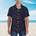thumbnail image 4 of Goofa Colored Hearts Hawaiian Shirt for Men, Unisex Summer Beach Casual Short Sleeve Button Down Shirts,Aloha Tropical Floral print shirt-3X-Large, 4 of 9