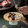 thumbnail image 2 of Bamboo Wood Fruit Bowl Wooden Dishes Dessert Snack Dishes Ceramic Plate Quality Serving Trays Coffee Table Tea Saucer Cake Stand, 2 of 6