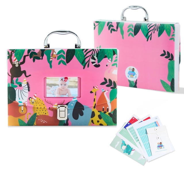 Organizador de documentos para bebé BLUSHY BABY de 12 bolsillos, rosa, carpeta