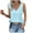 Light Blue, variant on yillto Womens Summer Tops Ruffle Hem Sleeveless Tank V Neck Fashion Elegant Shirts Loose Blouse