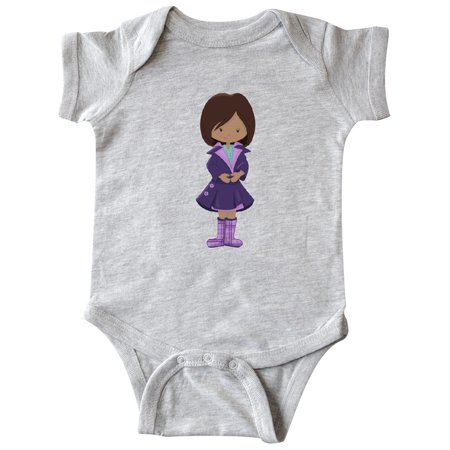 

Inktastic African American Girl Fashion Girl Purple Coat Gift Baby Girl Bodysuit
