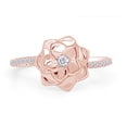 thumbnail image 2 of AFFY 0.15 Carat Round Shape Natural Diamond Rose Flower Engagement Ring 14K Solid Rose Gold Ring Size-7.5, 2 of 6