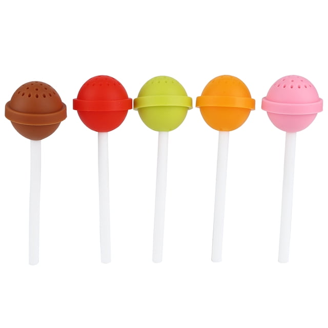 5pcs Tea Infuser Silicone Lollipop Shape Loose Tea Strainer Filter Tea Ware Set For Teapots Cups Mugs To Brewing Steeping Loose Leaf