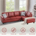 thumbnail image 6 of PonLiving Sectional Sofa Set for Living Room Furniture Set，Faux Leather L-Shape Sectional Sofa, 6 of 12