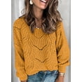 thumbnail image 3 of Asyoly Women Casual Crewneck Cable Knit Sweater Loose Bawting Long Sleeve Jumper Pullover, 3 of 5