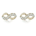 thumbnail image 6 of AVORA 10K Yellow Gold Simulated Diamond CZ Infinity Stud Earrings, 6 of 6