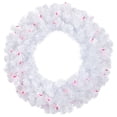 thumbnail image 2 of Northlight Pre-Lit Woodbury White Pine Artificial Christmas Wreath - 24" - Pink Lights, 2 of 7