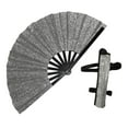 thumbnail image 2 of Plegable Glitter no Kung Fu Fan 13 pulgadas Radio para club de baile Ligero Plateado, 2 of 8