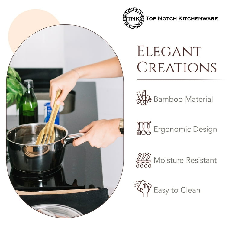 Top Notch kitchenware Premium Bamboo Kitchen Utensils Set | 5 