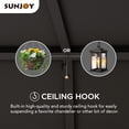 thumbnail image 4 of Sunjoy Hardtop Gazebo 12 x 16 ft. Outdoor Gazebo, Heavy Duty Steel Frame Gazebo, Double Tiered Metal Gazebo with Ceiling Hook and Removable Netting Sidewalls, Brown, 4 of 10