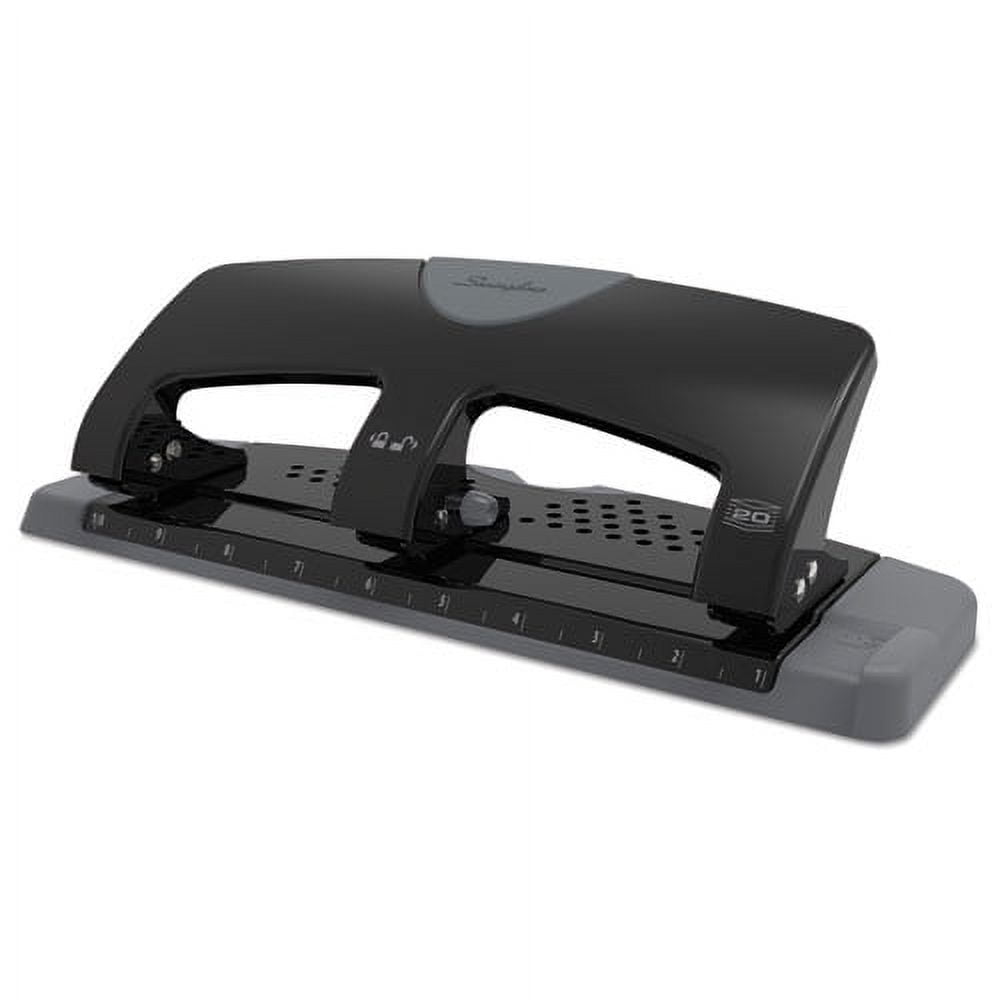 "20-Sheet Smarttouch Three-Hole Punch, 9/32"" Holes, Black/gray | Bundle of 5 Each"