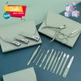 thumbnail image 4 of 16-in-1 Stainless Steel Nail Clipper Set, Professional Manicure Pedicure Kit with Ear Pick, Scissors & Case, Travel Grooming Kit, 4 of 12
