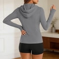 thumbnail image 4 of Zip Up Jackets Womens Athletic Lightweight 2026 Workout Hoodies Spring Shirt Fitted Gym Clothes with Pocket Gray S, 4 of 6
