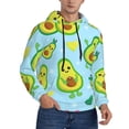 thumbnail image 2 of Picia Cartoon Avocado Pattern Casual Men's Hoodie - Lightweight Hooded Sweatshirt with Kangaroo Pocket, Comfortable Pullover for Everyday, Travel-3X-Large, 2 of 7