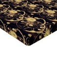 thumbnail image 4 of Ambesonne Contemporary Fitted Sheet, Abstract Circles Motif, California King, Dark Purple Pale Mustard, 4 of 5