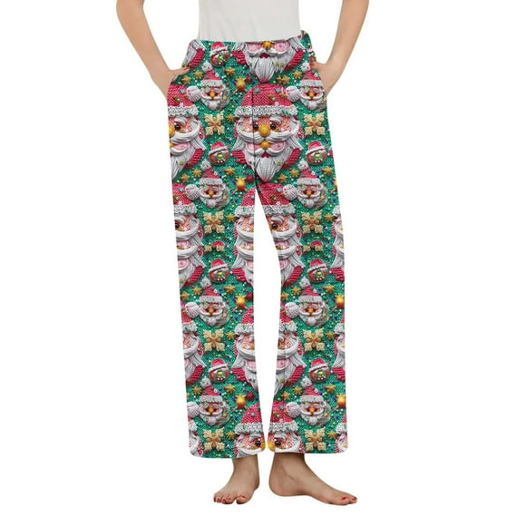 Birdeem Women's Warm Printed Pajama Sleep Pants, Fleece Sleepwear with Pockets, Women's Pajama Pants, Fleece Pajamas Women