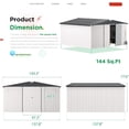 thumbnail image 4 of AECOJOY 12' x 12' Storage Shed, White, Lockable Steel Utility Shed for Garden & Tool Storage, 4 of 6