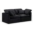 thumbnail image 3 of Meridian Furniture Indulge 70" Contemporary Velvet Modular Sofa in Black, 3 of 9