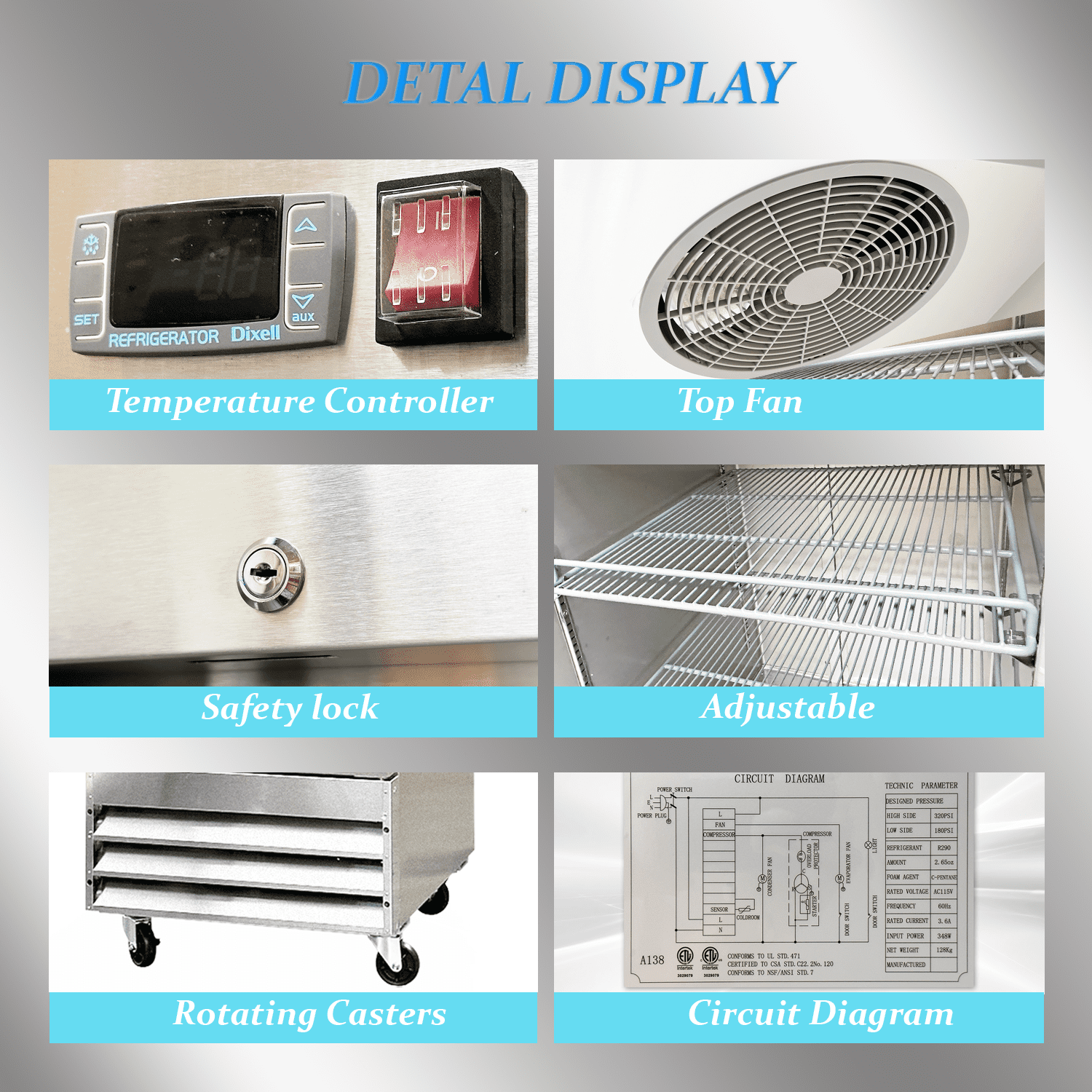 29" Commercial Reach-In Refrigerator, 23 Cu.Ft Upright Fridge, Stainless Steel , Single Door, Adjustable Shelves