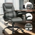thumbnail image 3 of JONPONY Leather Office Chair, Big and Tall Office Chair 400LBS Wide Seat Ergonomic Computer Desk Chair High Back Executive Leather Chair Adjustable Task Chair, Grey, 3 of 8