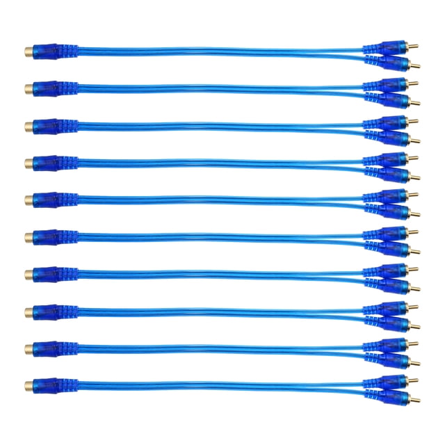 10 Uds 1 hembra a 2 macho RCA Y Cable divisor Cable convertidor de Audio para coche Cable adaptador