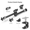 thumbnail image 2 of Pinza SMALLRIG con rosca de 1/4 y 3/8 y brazo ajustable de 25 cm, 2 of 9