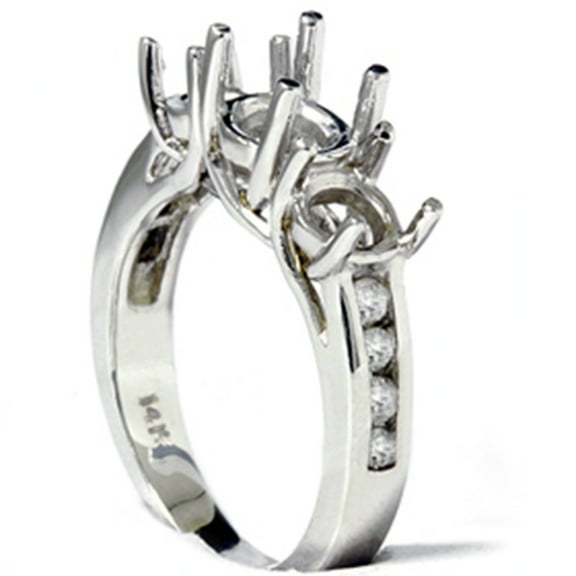 Pompeii Three Stone Past Present Future Diamond Ring Mount 14K (G,I1)