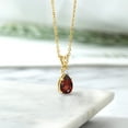 thumbnail image 4 of Gem Stone King 2.05 Ct Pear Shape Red Garnet 18K Yellow Gold Plated Silver Pendant, 4 of 4