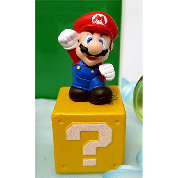 Super Mario Brothers Game Scene Birthay Cake Topper Featuring 2 Figures of  Mario, Luigi, Mushroom, Goomba, Koopa Troopa and Decorative Themed Pieces 